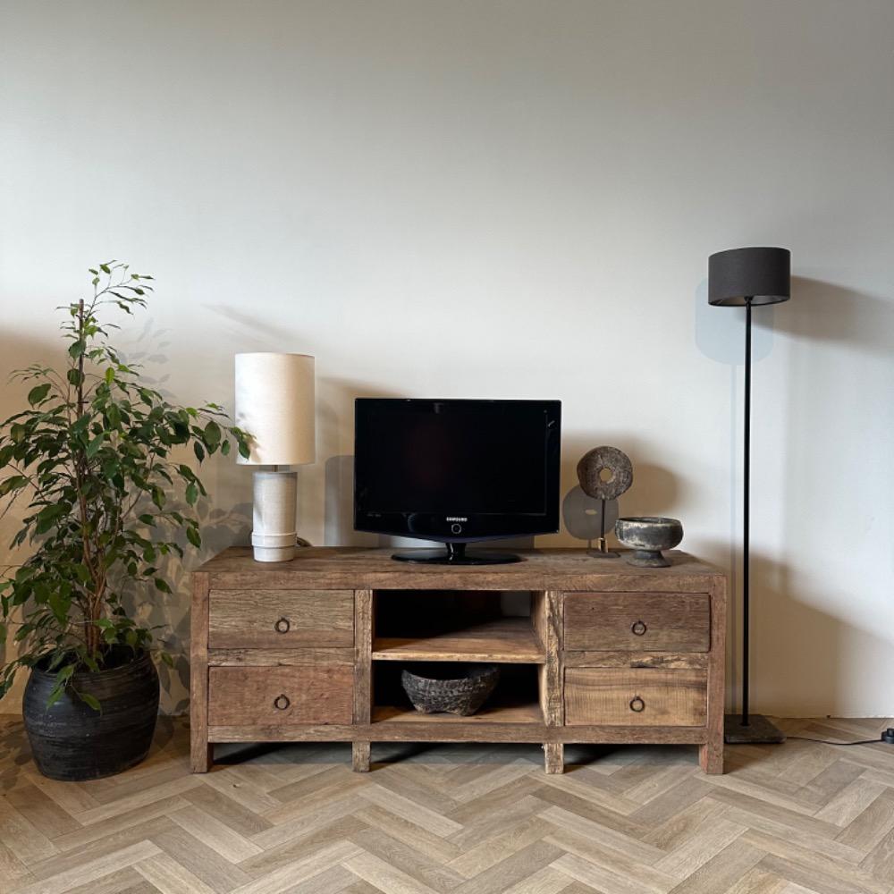 Tv meubel oud hout met 4 lades