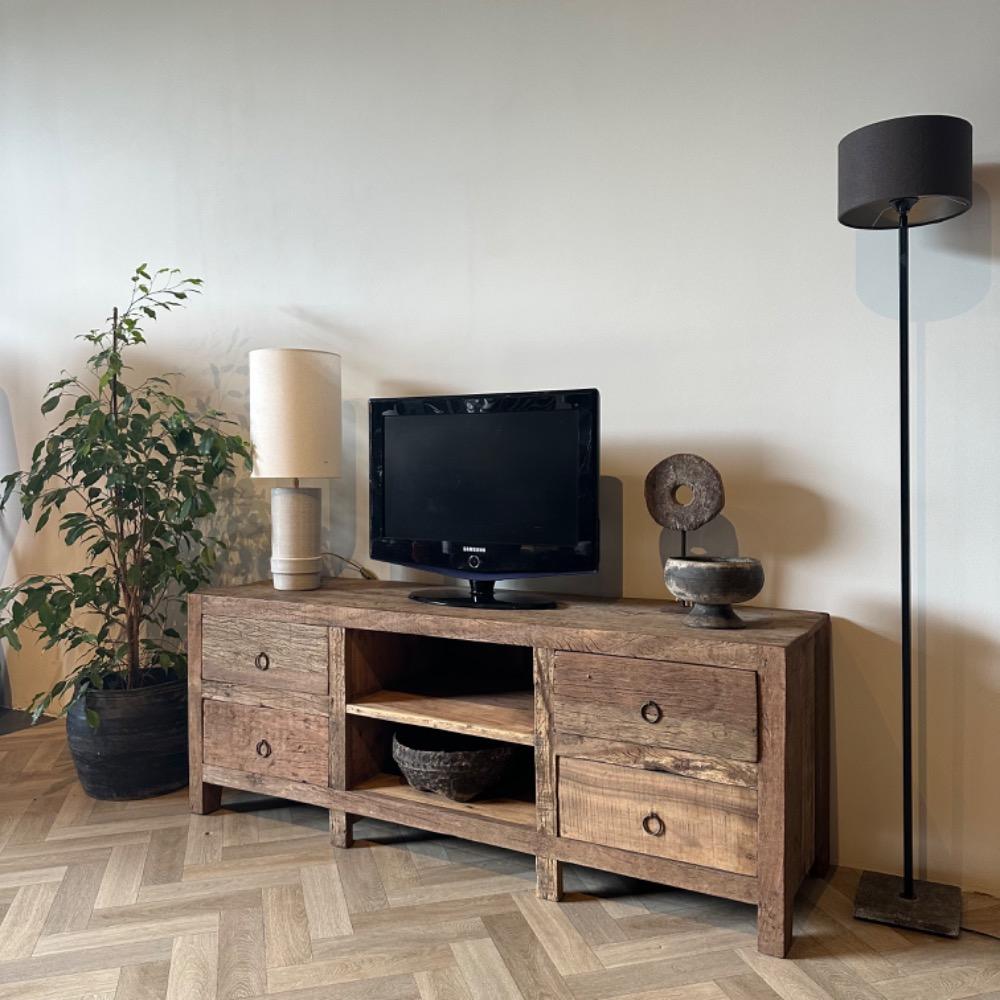 Tv meubel oud hout met 4 lades