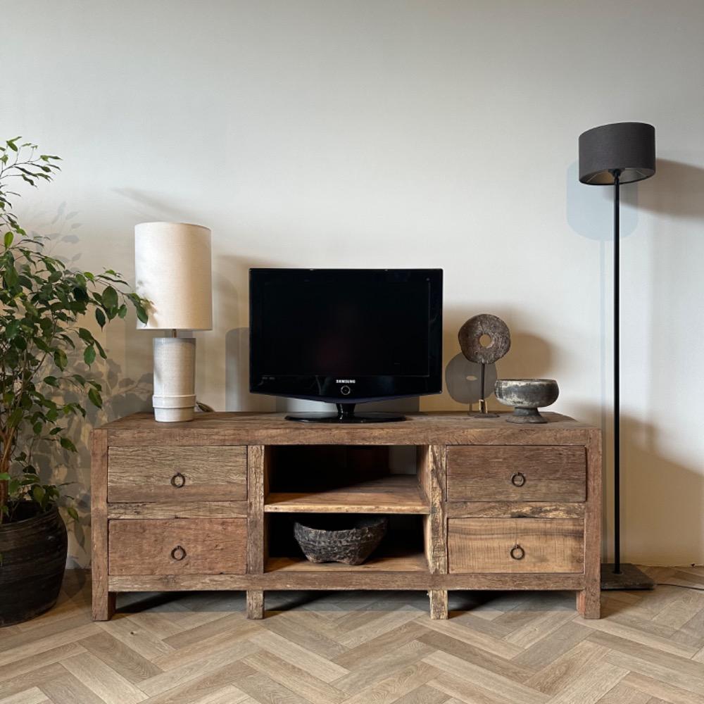 Tv meubel oud hout met 4 lades