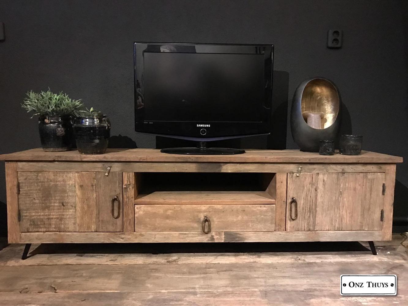 Duwen Slordig Aanleg tv meubel oud hout - TV Kasten - Kasten - Onz Thuys