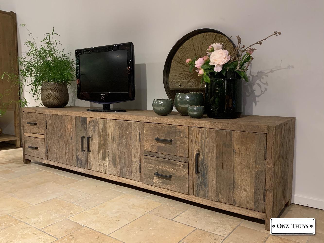 stijl viering Evaluatie Tv meubel oud hout XL - TV Kasten - Kasten - Onz Thuys